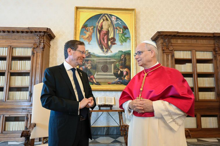 El encuentro entre el presidente de Israel, Isaac Herzog, y el papa León XIV.