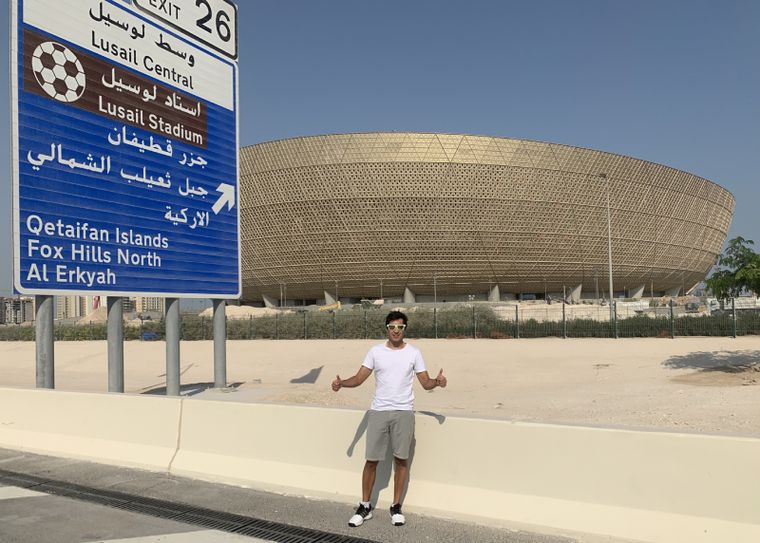 Sebastián en el Estadio Lusail, el primero donde jugará Argentina en Qatar.