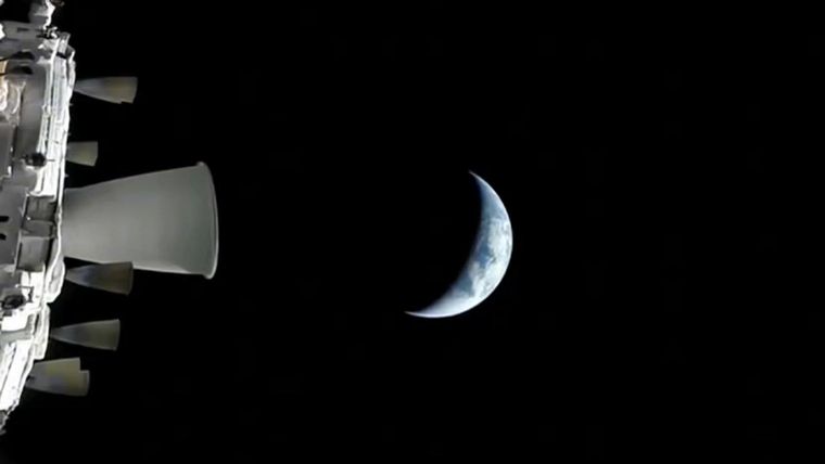 Artemis II ya navega por la lado oscuro de la Luna. Foto Efe Artemis II ya navega por la lado oscuro de la Luna. Foto Efe