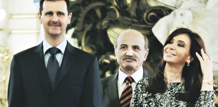 Cristina Kirchner y Bashar Al Assad, en la visita del sirio al país en julio de 2010. Foto: Presidencia