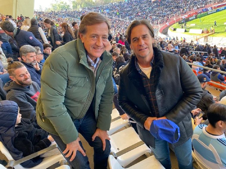 Rodolfo Suarez y Luis Lacalle Pou en el Malvinas Foto: Federico Croce