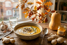 Sopa crema de calabaza. Fuente: IA Gemini