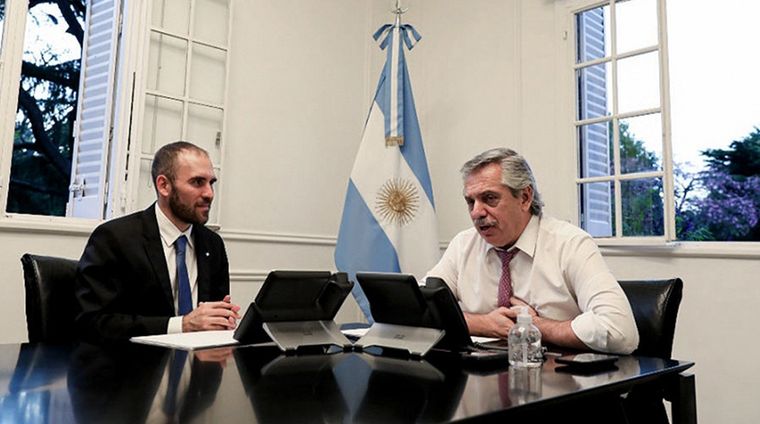 El presidente Alberto Fernández y el ministro de Economía, Martín Guzmán. Foto: telam.com.ar