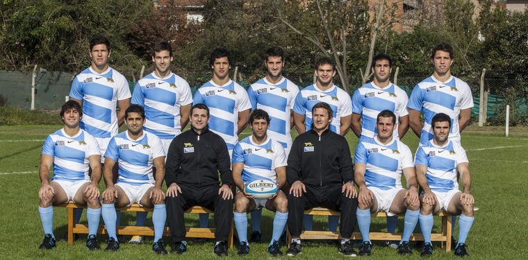 El plantel de Los Pumas 7s para Moscú 2013. Foto: gentileza diario Olé.