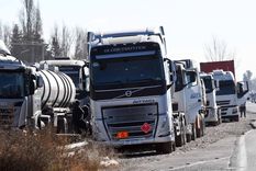 Miles de camiones esperan cruzar a Chile Foto: Télam