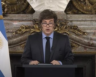 Javier Milei y una cadena nacional que impactó negativamente en el rating. Foto: captura de video.