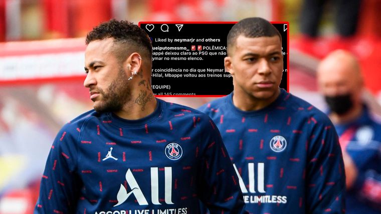 Neymar y un tremendo gesto que reafirma su mala relación con Mbappé en el PSG Foto: EFE