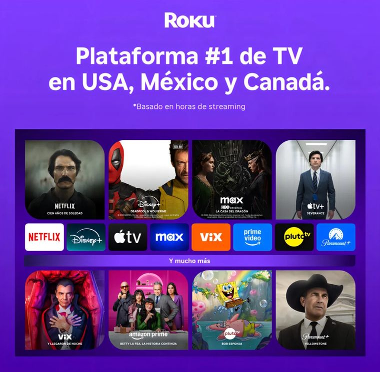 Accede a más de 5.000 canales y un servicio de streaming estable con Roku Express. Accede a más de 5.000 canales y un servicio de streaming estable con Roku Express.
