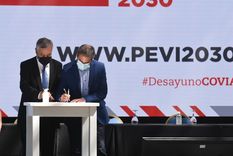 La firma de los convenios.