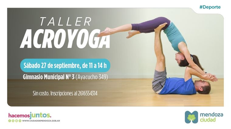 Taller gratuito de Acroyoga en la Ciudad de Mendoza. Taller gratuito de Acroyoga en la Ciudad de Mendoza.