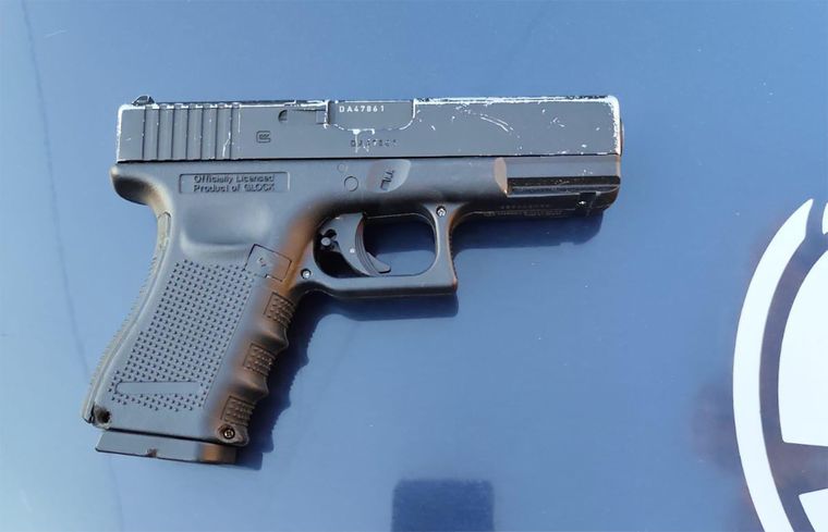 La pistola 9 milímetros incautada en Maipú.&nbsp;