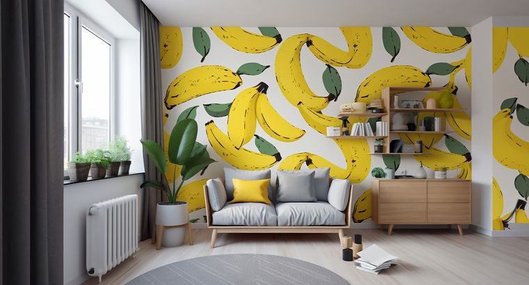 Pared con mural o empapelado&nbsp; “caprichoso”. Créditos: Pexels.