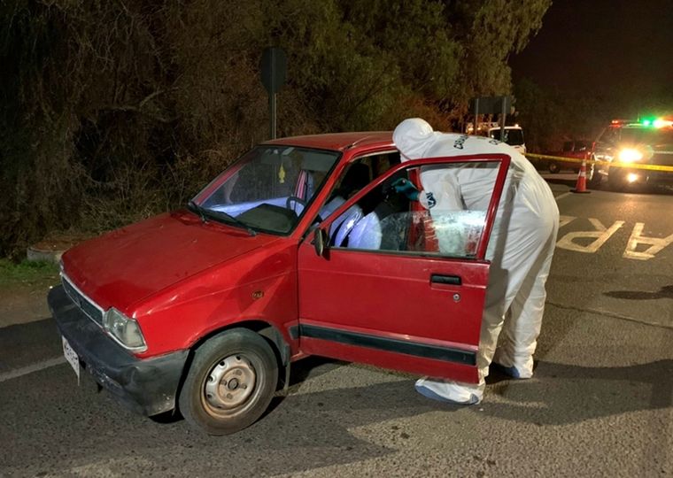 El auto fue interceptado en Los Libertadores Foto: Andes Online