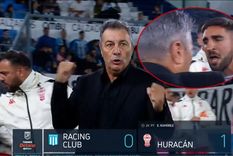 Kudelka festejó la victoria mirando hacia el banco de Racing y casi termina en escándalo. Foto: captura de TV Kudelka festejó la victoria mirando hacia el banco de Racing y casi termina en escándalo. Foto: captura de TV