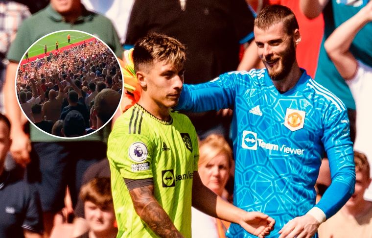 Lisandro Martínez Lisandro Martínez recibió la ovación de los hinchas de Manchester United.