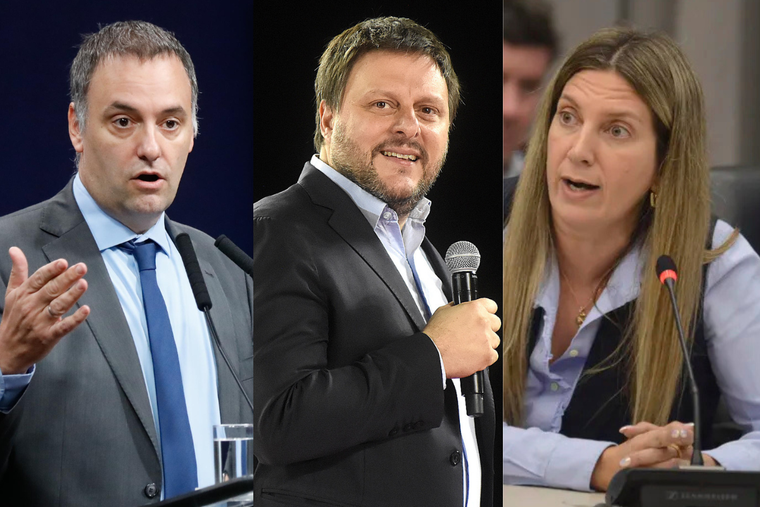 Manuel Adorni, Leandro Santoro y Silvia Lospennato se disputan una elección con final abierto, según las encuestas. Foto: Montaje MDZ