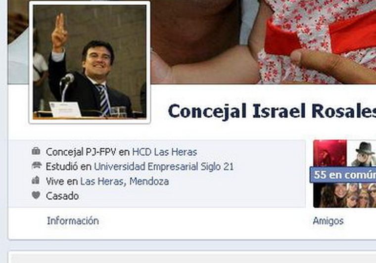 El sitio del concejal lasherino desde donde promociona a su sobrina. Foto: Facebook