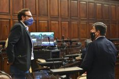 El senador Ilardo y el vicegobernador Abed: hubo apoyo crítico del PJ a Mendoza Activa.