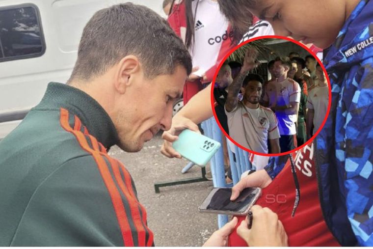 Nacho Fernández y todo River salió a saludar tras el enojo de los hinchas en Córdoba.