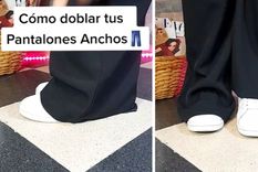 Sin hilo y aguja: el truco definitivo para recojer los pantalones largos. Foto: Captura del video de TikTok