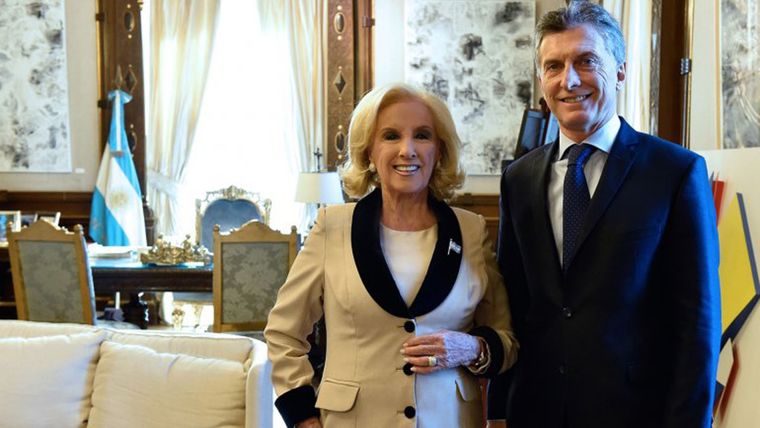 Mauricio Macri y Mirtha Legrand durante un encuentro en 2016 en la Casa Rosada.