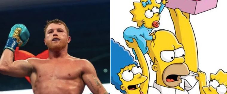 Saúl “Canelo“ Álvarez y Los Simpson. Foto: Laura G (laurag.tv)