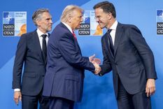 Donald Trump y Mark Rutte, titular de la OTAN, en uno de sus encuentros. Foto Efe
