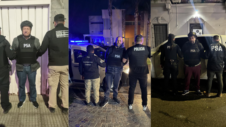 La imagen de los detenidos que compartió Patricia Bullrich. La imagen de los detenidos que compartió Patricia Bullrich.