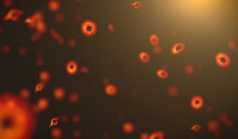 Esta concepción artística adopta un enfoque fantasioso para imaginar pequeños agujeros negros primordiales. Foto Dpa Esta concepción artística adopta un enfoque fantasioso para imaginar pequeños agujeros negros primordiales. Foto Dpa