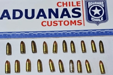 Los proyectiles que le incautaron al camionero. Los proyectiles que le incautaron al camionero.