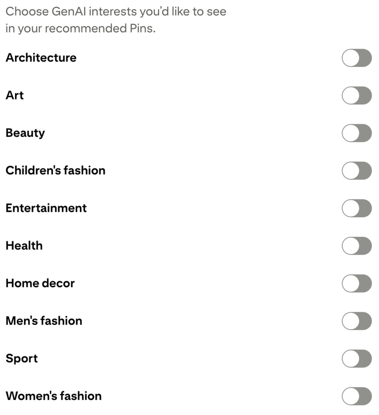 Pinterest: paso a paso para descativar imágenes con IA. Pinterest: paso a paso para descativar imágenes con IA.
