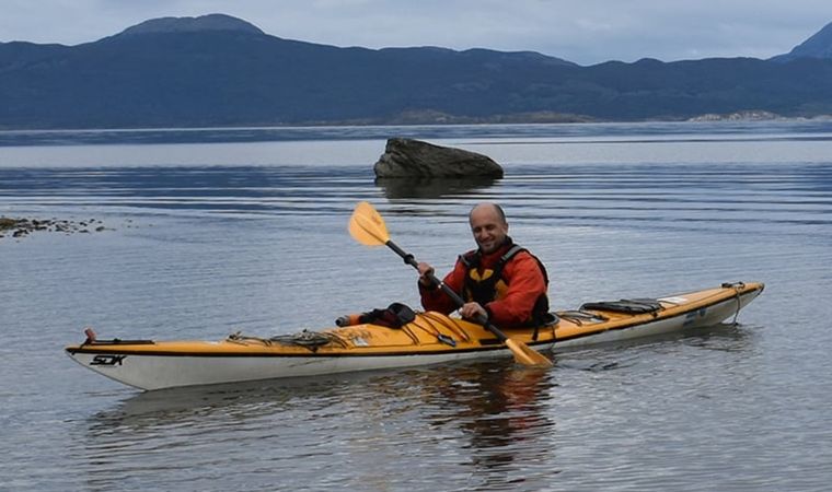 Escobar salió junto a un amigo Foto: Kayak Ushuaia