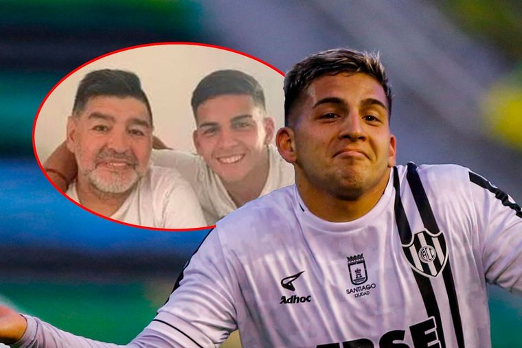 Maradoniana actuación de Hernán López Muñoz, el sobrino nieto de Diego. Foto: Télam