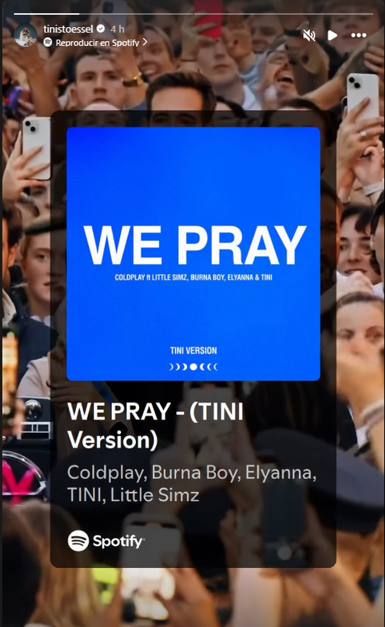 El guiño de Tini en redes. Créditos: Instagram El guiño de Tini en redes. Créditos: Instagram