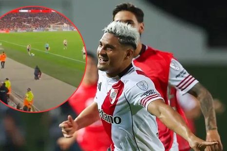 Maxi Salas y un ¿festejo desmedido? en el gol de Quintero a San Lorenzo en el último suspiro del alargue. Maxi Salas y un ¿festejo desmedido? en el gol de Quintero a San Lorenzo en el último suspiro del alargue.