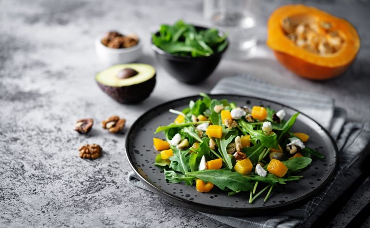Ensalada de rúcula y calabaza Una receta simple y en pocos minutos que te sorprenderá Foto: Shutterstock