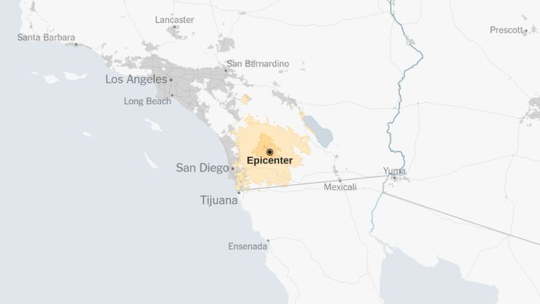 El terremoto afecto al condado de San Diego y gran parte del sur del estado de California, incluyendo a Los Ángeles Foto: X