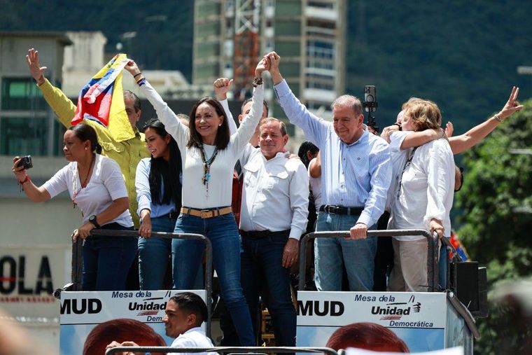 María Corina Machado estuvo al frente de la campaña presidencial de Edmundo González Urrutia que, según la oposición, les otorgó la victoria en las elecciones del 28 de julio de 2024.