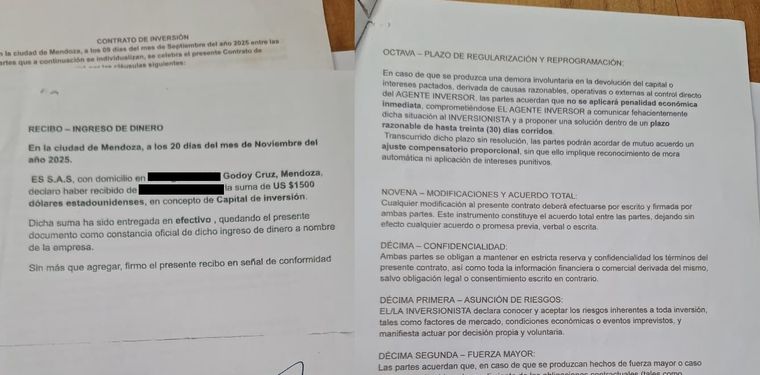 Los contratos que hacía el supuesto estafador con los damnificados. Los contratos que hacía el supuesto estafador con los damnificados.