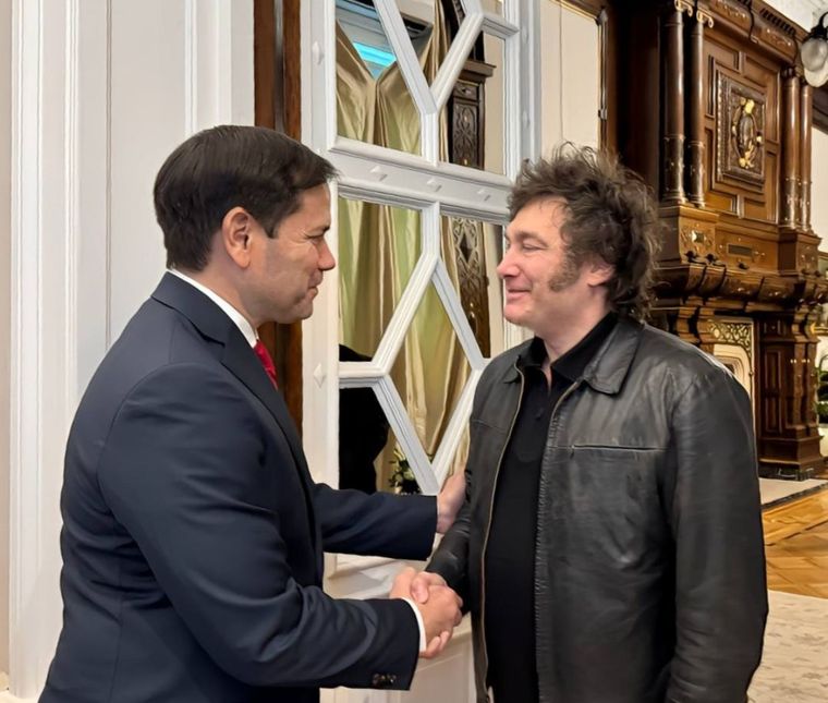 Javier Milei recibió a Marco Rubio, el senador estadounidense que suena para ser candidato a vicepresidente de Donald Trump Foto: Twitter Oficial Oficina del Presidente