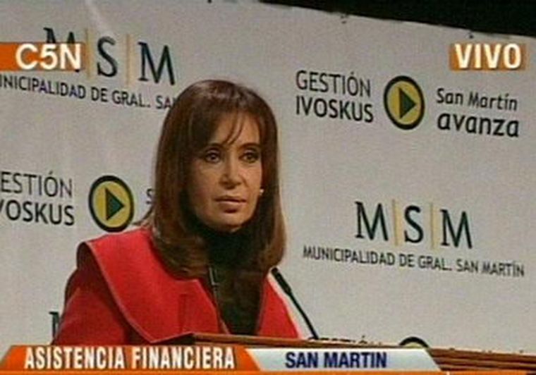 Cristina Fernández, durante el acto. Foto: Imagen TV