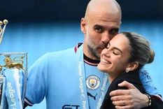 Pep Guardiola y su hija mayor, María Guardiola, días atrás en la consagración de la Champions League.