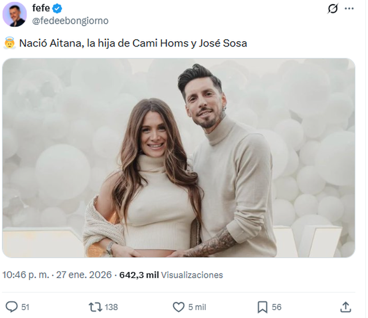 Camila Homs volvió a ser madre. Camila Homs volvió a ser madre.