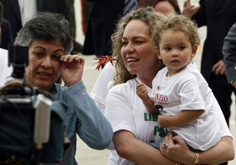 La ex parlamentaria colombiana Consuelo González de Perdomo, tras su liberación Foto: NA