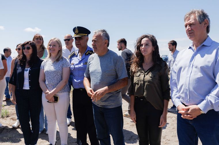 Alfredo Cornejo, Hebe Casado y Omar Felix en San Rafael Foto: Gobierno de Mendoza