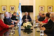 La reunión del presidente con las autoridades evangélicas se realizó en la Casa Rosada. Foto: Prensa Casa Rosada