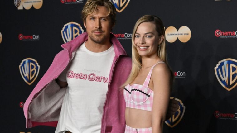 Margot Robbie y Ryan Gosling Presentación de Barbie. Foto: Fuente: Imagen / Twitter