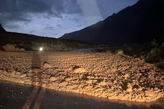 El alud que cayó sobre la ruta 7. Foto: Gendarmería El alud que cayó sobre la ruta 7. Foto: Gendarmería