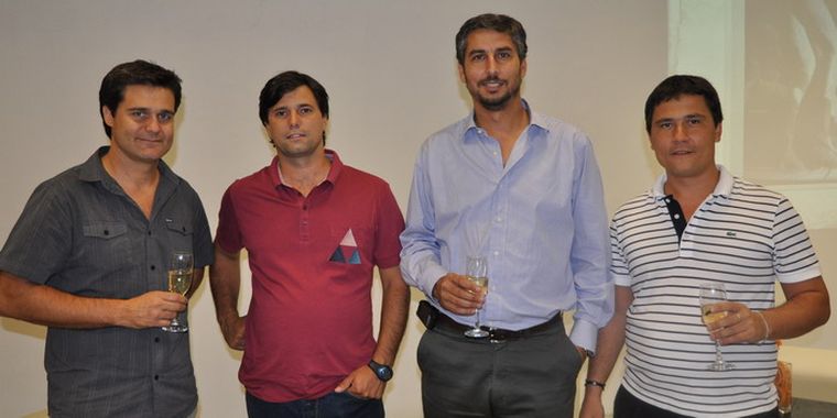 Pablo Lledó -Maxi Mall-, Sebastián Catalani -Adidas-, Christian Bottaro -Lady Stork- y el gerente de la firma, Gonzalo Gallego. Foto: Pachy Reynoso/MDZ