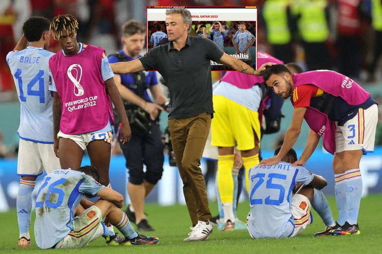 La España de Luis Enrique se quedó afuera del Mundial de Qatar 2022 en octavos de final. Foto: EFE